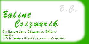balint csizmarik business card