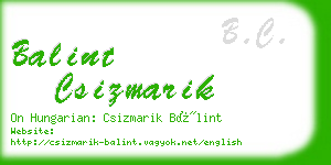 balint csizmarik business card